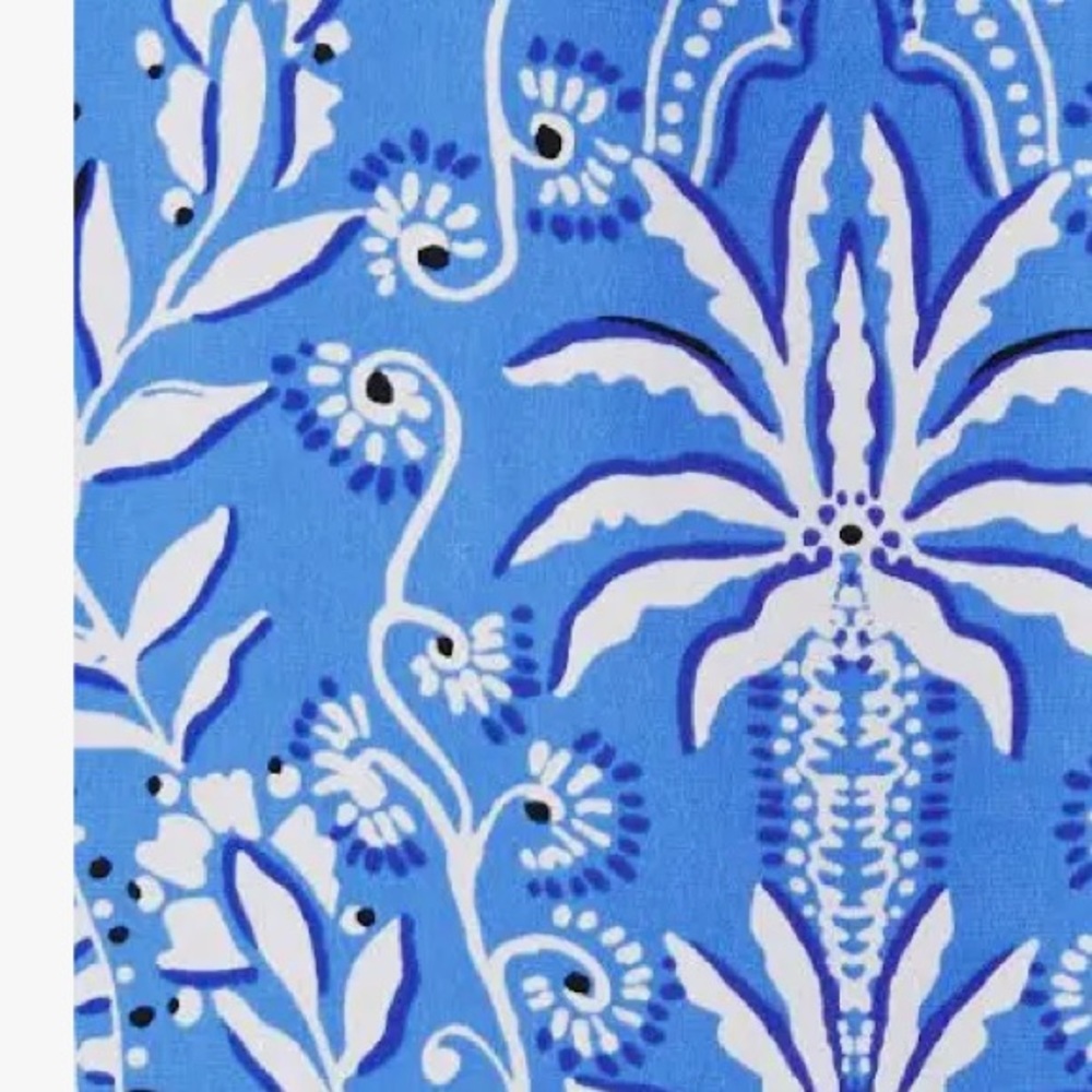 LILLY PULITZER KIRAN BUTTON DOWN SILK BLUE PRINTED BLOUSE SIZE LARGE - Picture 4 of 11